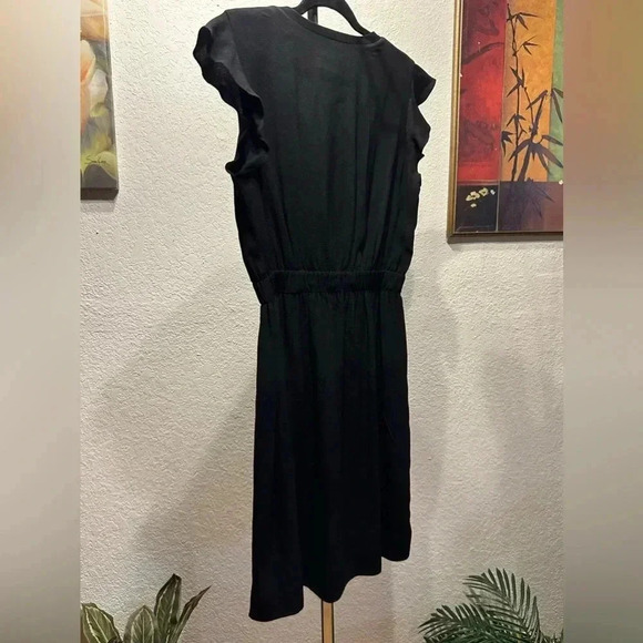 Kate Spade ruffle sleeve black mini dress size 10 - Picture 6 of 10